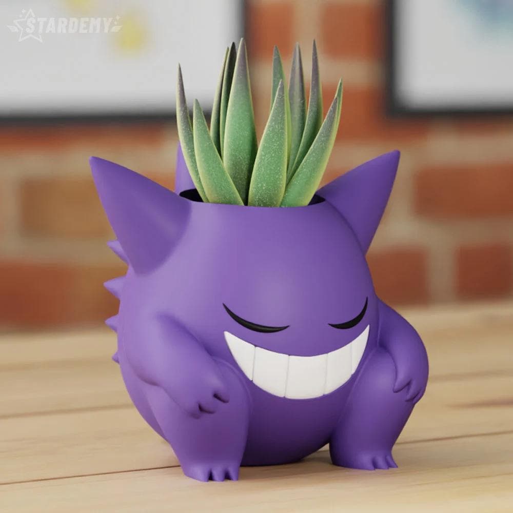 Pokemon Gengar Flower Pot Planter – Pencil Holder – 3 Sizes – Eyes Open/Closed Design – Painted or Unpainted Optionainted or Unpainted