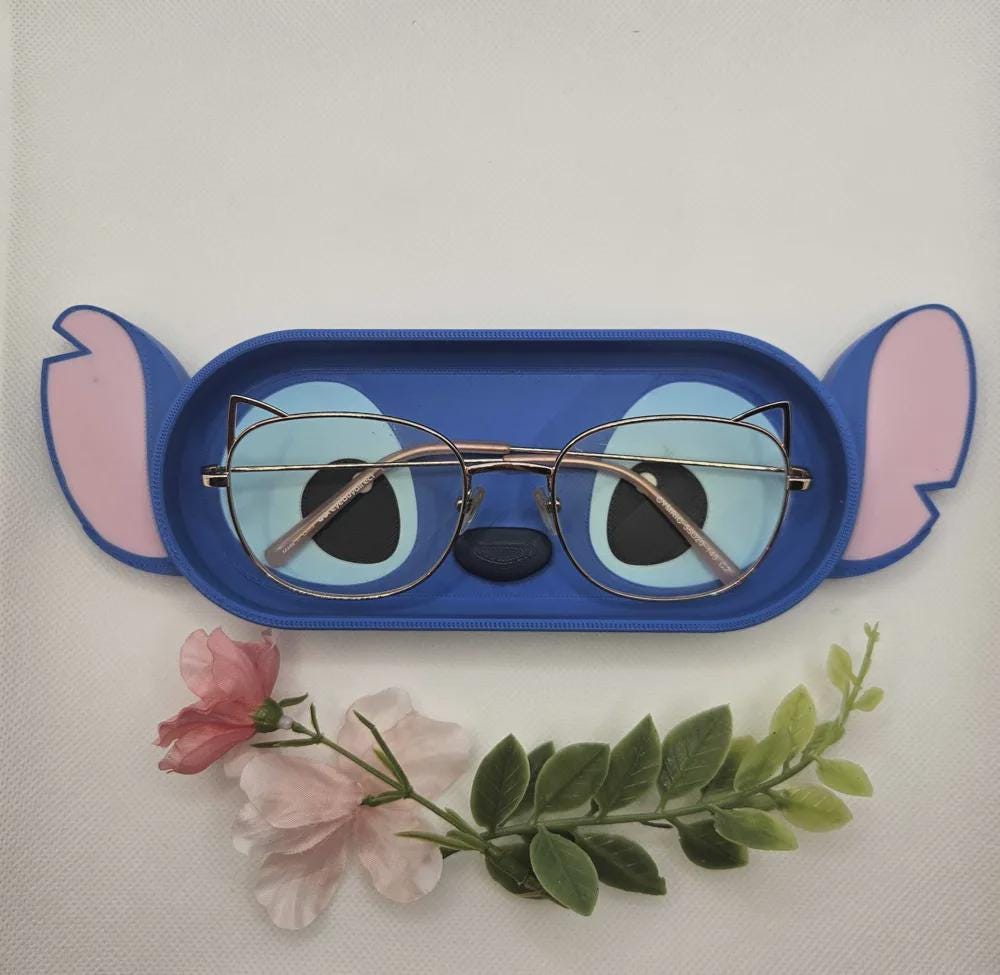 Stitch Glasses Holder Tray | Cute Eyeglasses Stand | Alien Catch All Tray | Disney Inspired Desk Organizer | Gift for Glasses Wearers