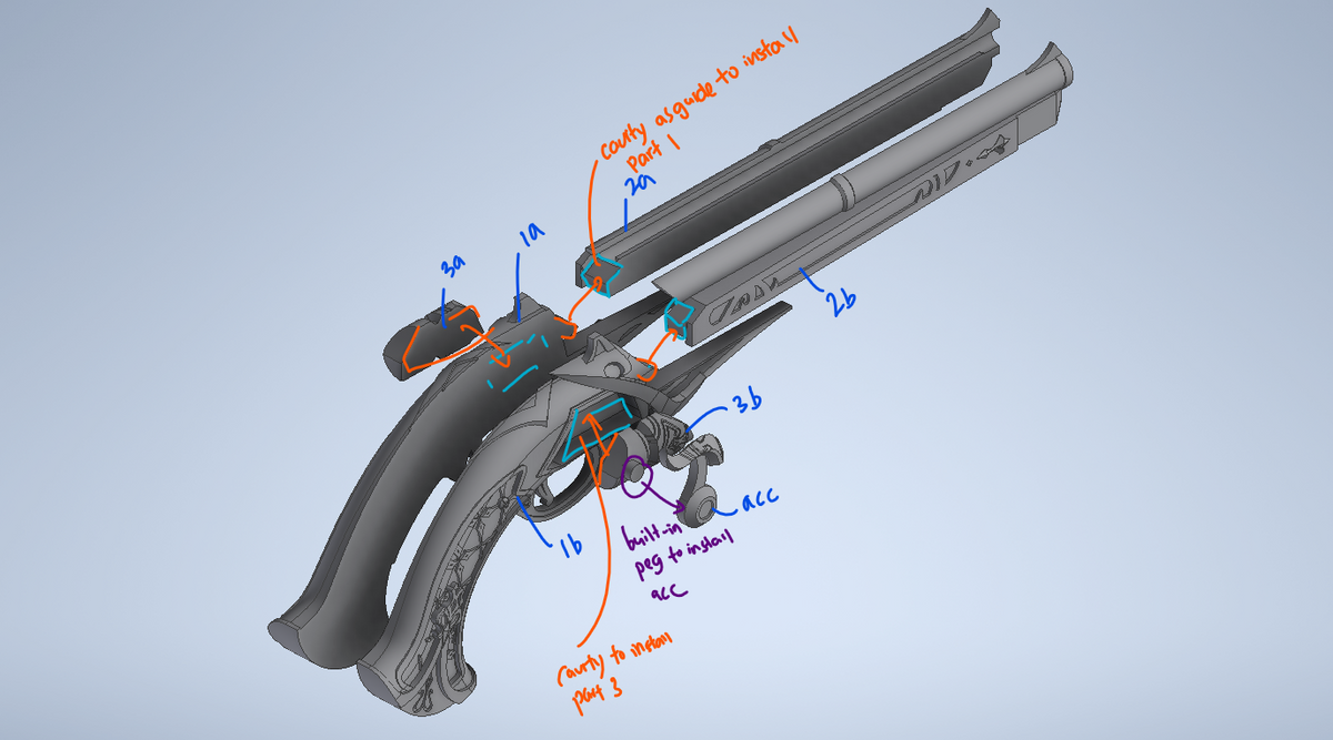 Clorinde Pistol - Genshin Impact Cosplay Prop