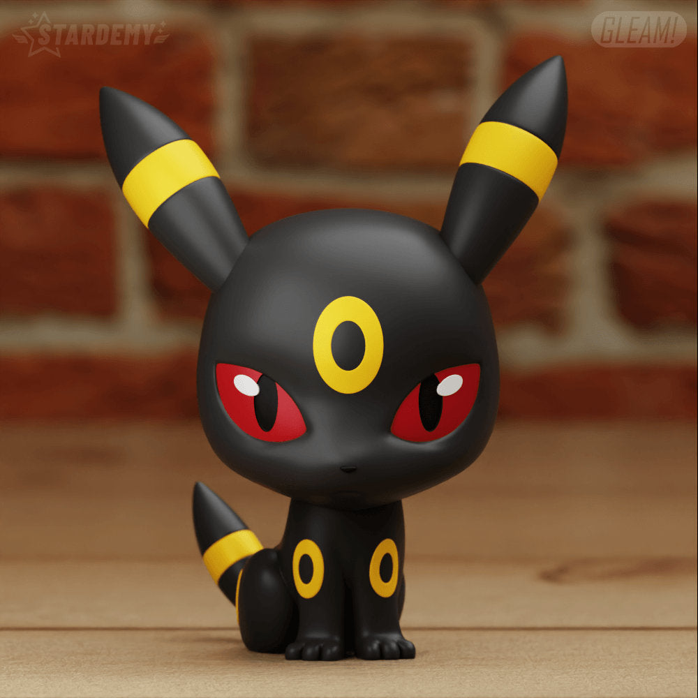 Chibi Umbreon Shiny Pokemon Statue Figure Colour 3D Printed Desk Decoration Model Decor Figurine