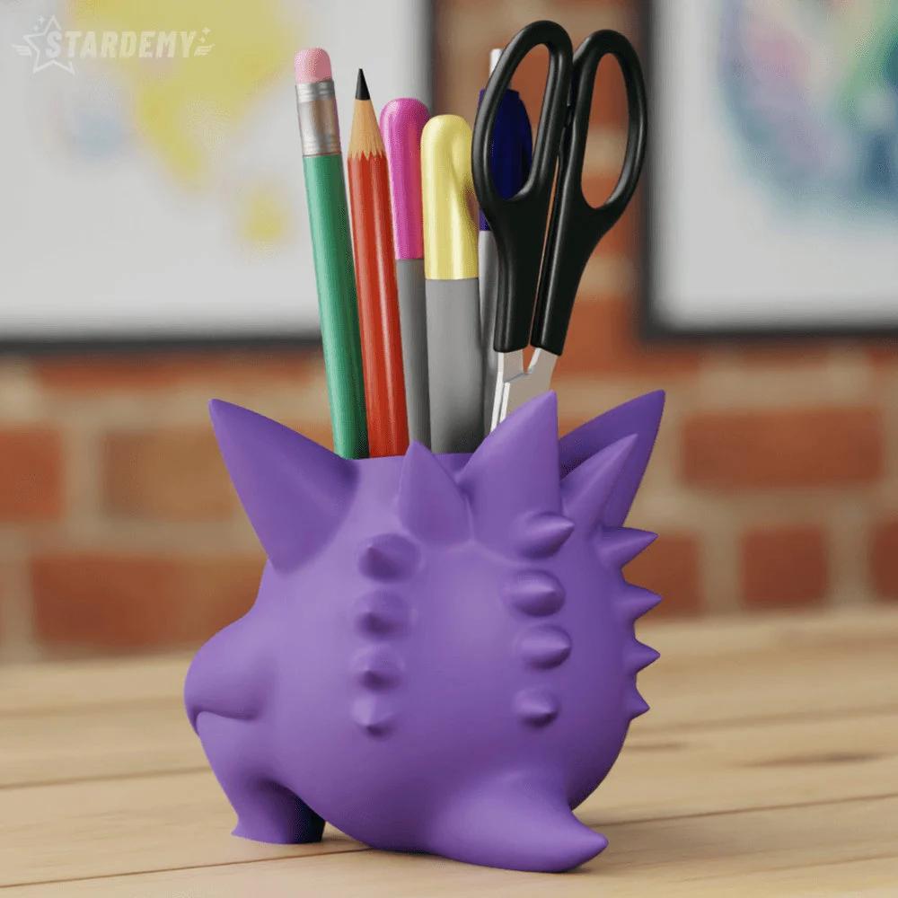 Pokemon Gengar Flower Pot Planter – Pencil Holder – 3 Sizes – Eyes Open/Closed Design – Painted or Unpainted Optionainted or Unpainted