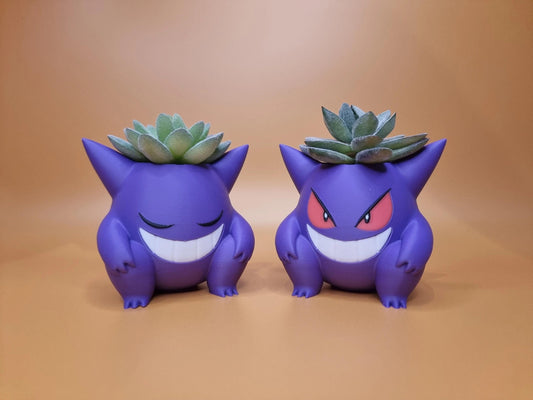 Pokemon Gengar Flower Pot Planter – Pencil Holder – 3 Sizes – Eyes Open/Closed Design – Painted or Unpainted Optionainted or Unpainted