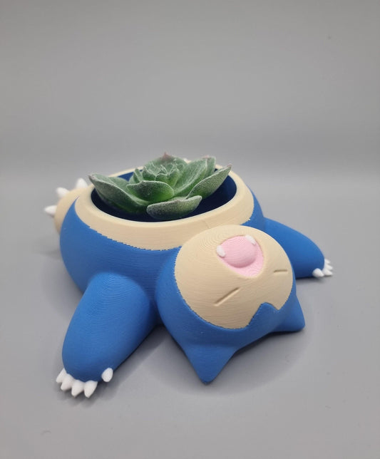 Snorlax Planter | Pokémon Flower Pot | 3D Printed | Painted or DIY | Succulent Planter | Cute Gift | 3 Sizes Available