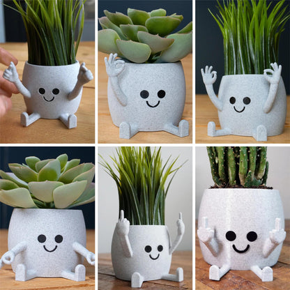 Cheeky Smiley Face Plant Pot