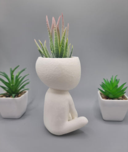 Sitting Kodama Planter with Crossed Legs
