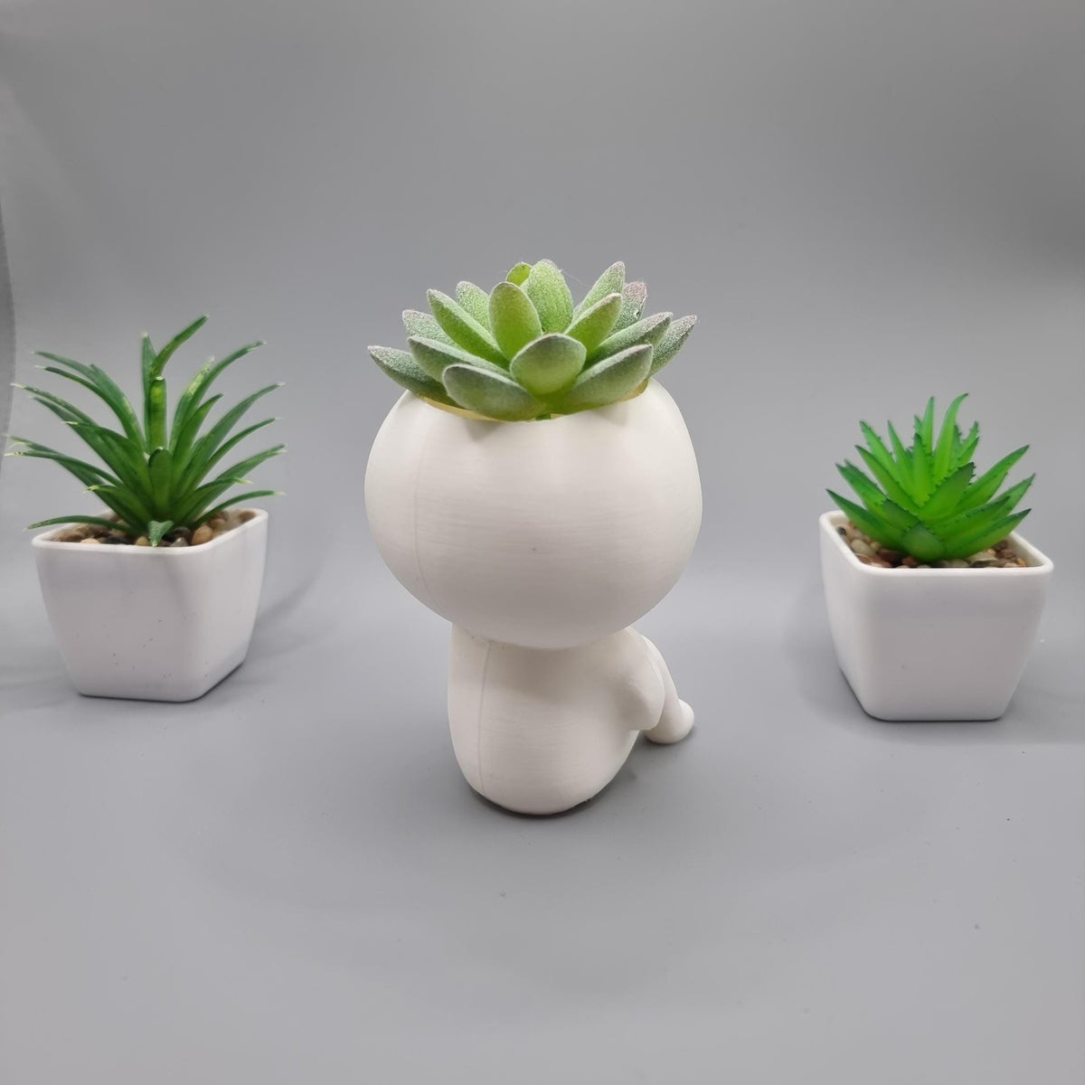 Sitting Kodama Planter #1 - Studio Ghibli Inspired - Princess Mononoke - Planters for Succulents - Tree Spirit - Indoor Plant Pot