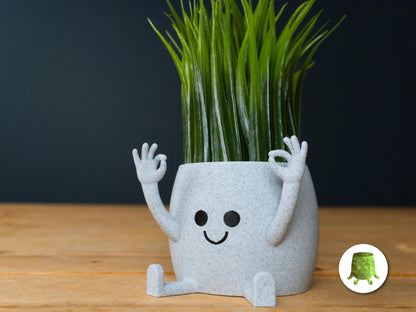 Cheeky Smiley Face Plant Pot