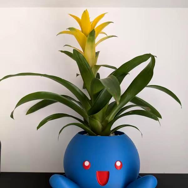 Pokemon Oddish Planter Pot - Cute Flower Pot - Pen Holder - 3D Printed - Various Sizes & Expressions - Gift for Pokemon Fans - Desk Decor