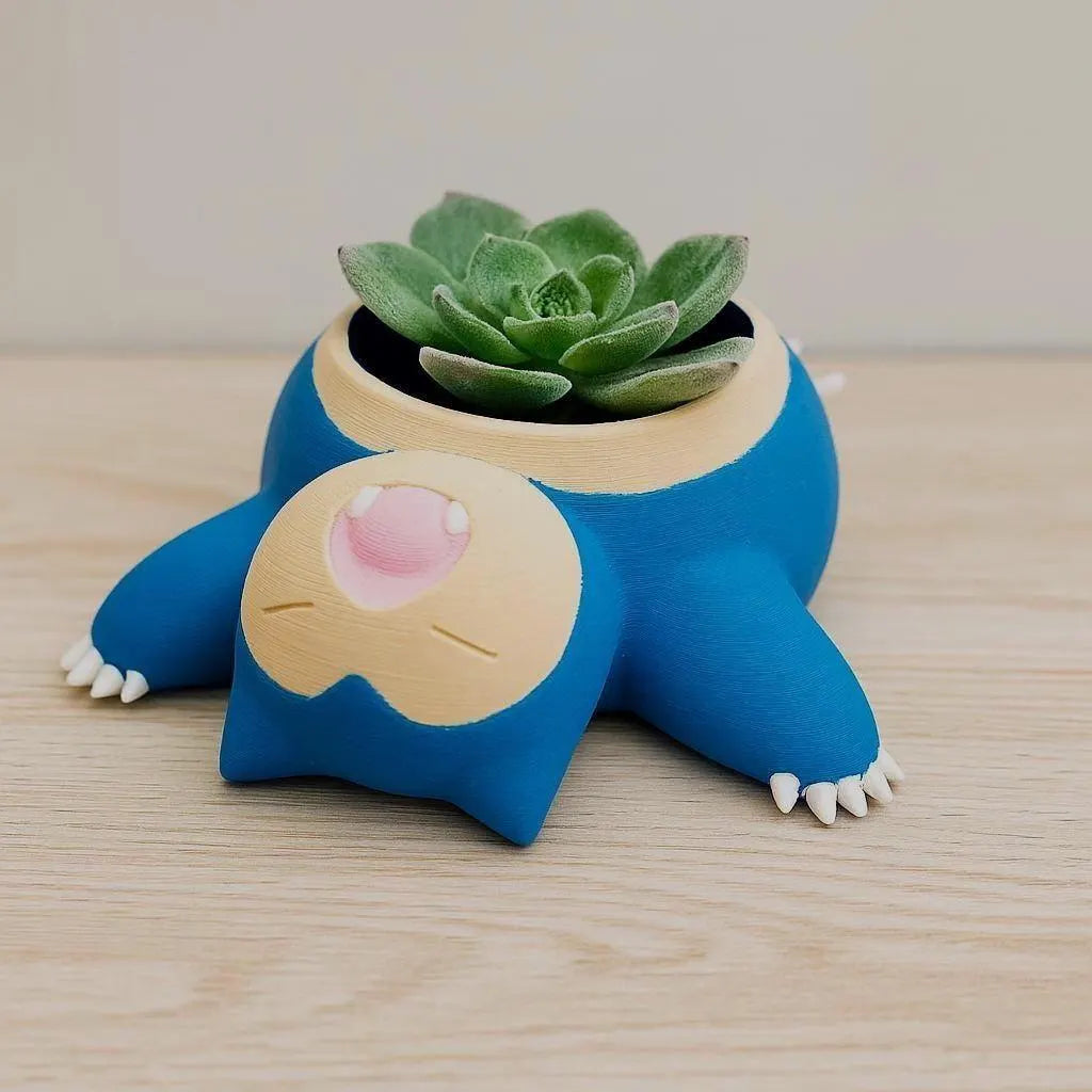 Snorlax Planter | Pokémon Flower Pot | 3D Printed | Painted or DIY | Succulent Planter | Cute Gift | 3 Sizes Available
