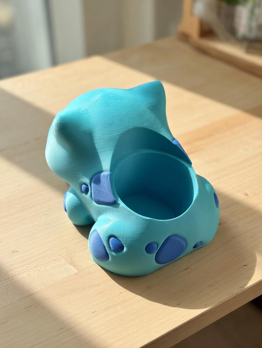 Bulbasaur Pokemon Planter | 3D Printed Plant Pot, Desk Decor Gift Geek