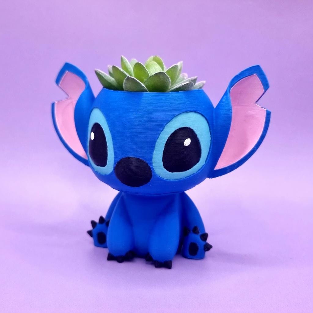 Stitch Planter and Pen Holder | Disney-Inspired Pot | 3D Printed | Succulent Pot | Gift for Lilo & Stitch Fans