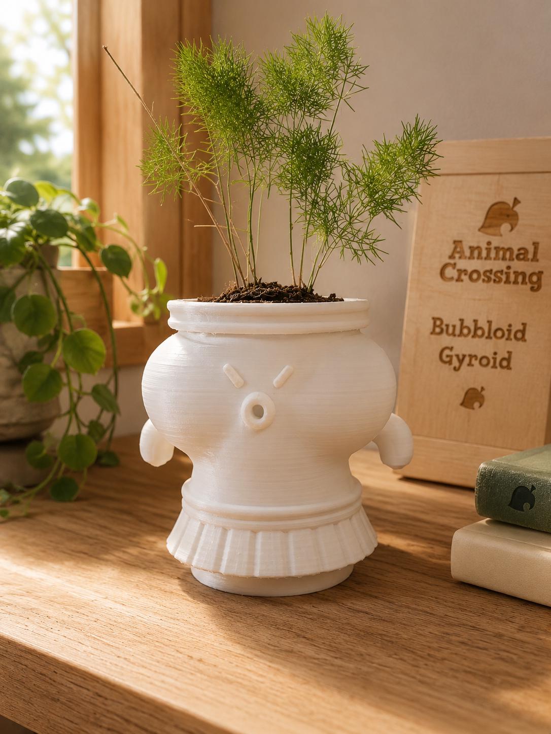 Bubbloid Gyroid Planter | Animal Crossing Inspired Plant Pot with Drainage | 3D Printed Gaming Decor | Succulent Pot