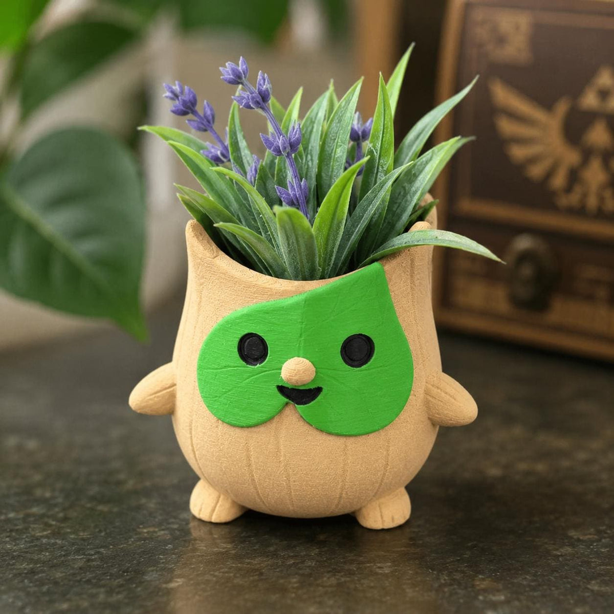 Korok Planter | Legend of Zelda Inspired Succulent Pot | 3D Printed Gamer Decor