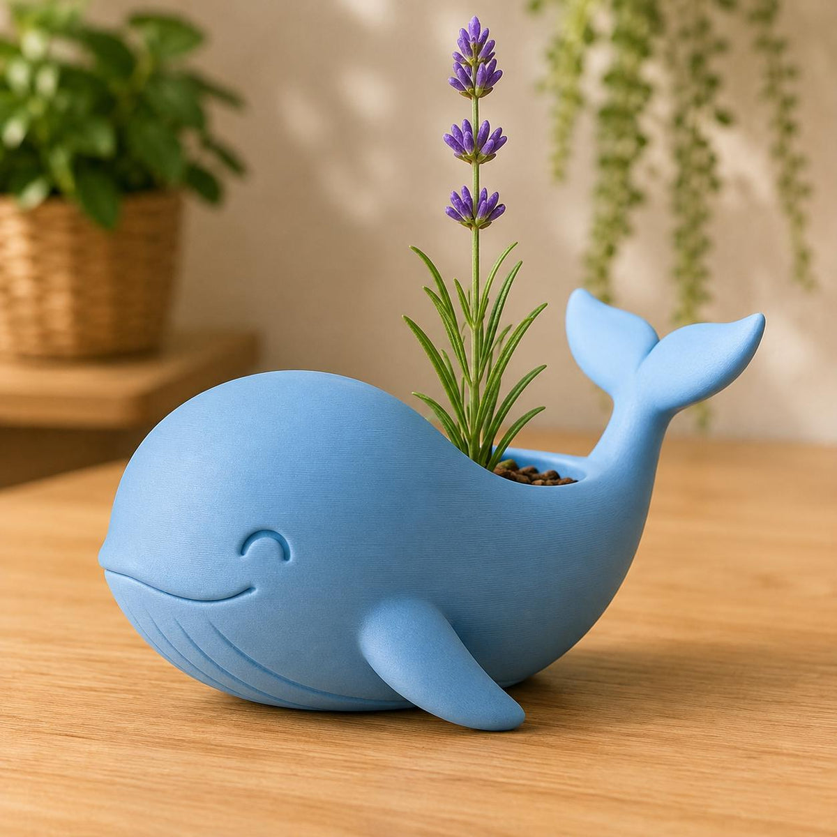 Cute Whale Planter Pot | 3D Printed Whale Succulent Planter | Ocean Decor | Whale Plant Pot | Desk Planter | Choose Your Colour