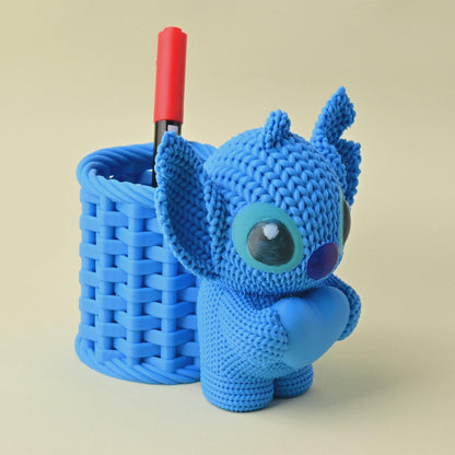 Knitted Stitch Pen Holder with Heart