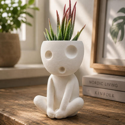 Sitting Kodama Planter with Crossed Legs