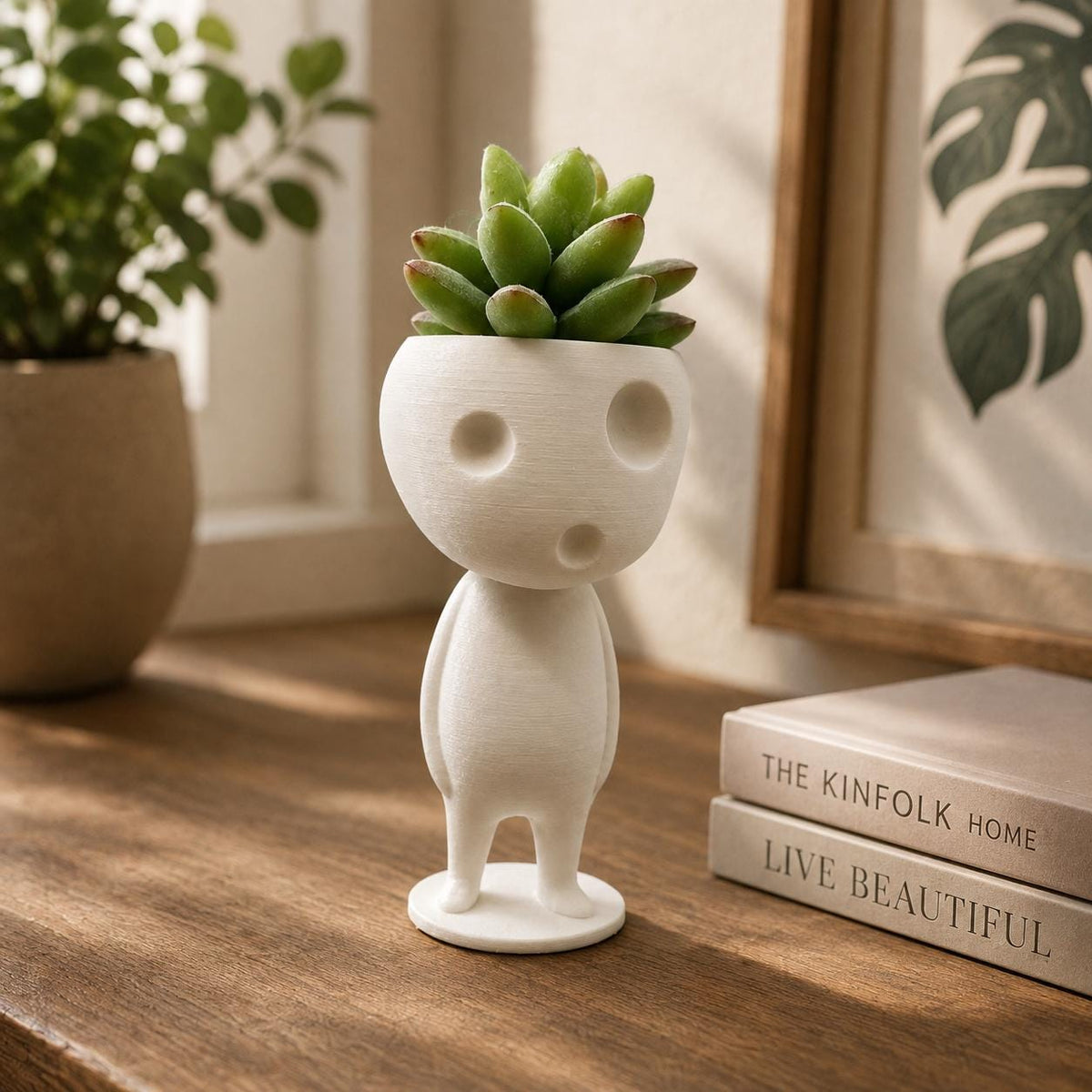 Standing Kodama Planter - Studio Ghibli Inspired - Princess Mononoke - Planters for Succulents - Tree Spirit - Indoor Plant Pot