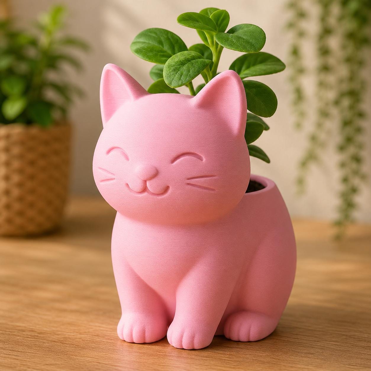 Cute Cat Planter | Kitty Plant Pot | Cat Succulent Planter | Cat Lover Gift | 3D Printed Planter | Indoor Plant Pot | Cute Desk Decor
