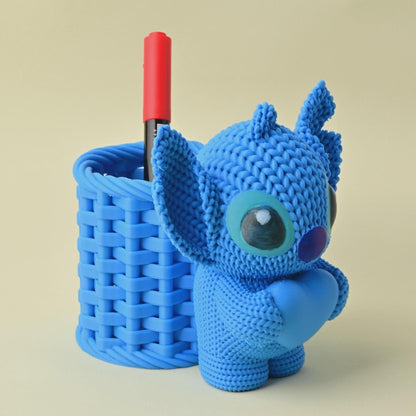 Knitted Stitch Pen Holder with Heart