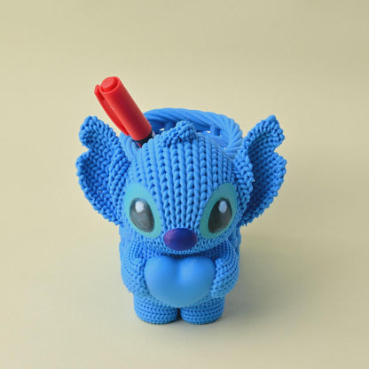 Knitted Stitch Pen Holder with Heart