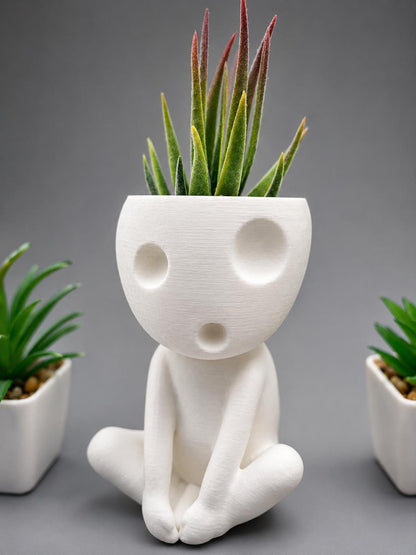Sitting Kodama Planter with Crossed Legs
