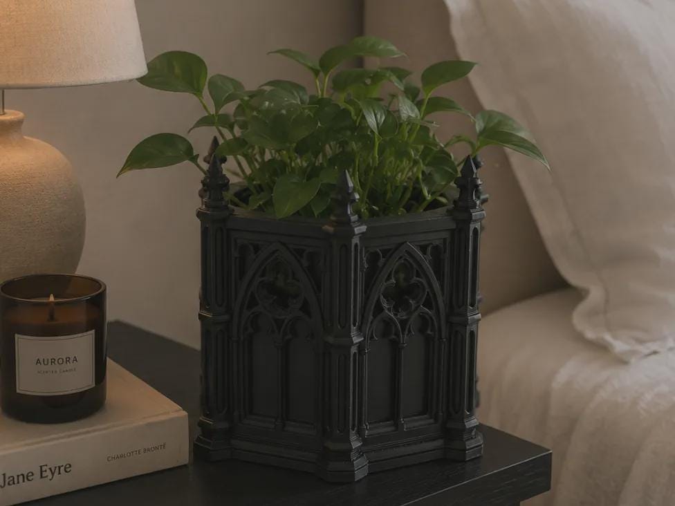 Gothic Cathedral Planter | Gothic Plant Pot | Dark Academia Decor | Cathedral Plant Holder | Witchy Home Decor | Alternative Plant Pot