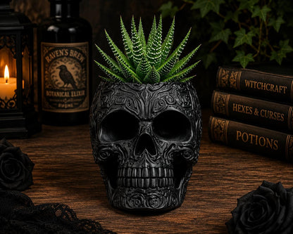 Gothic Skull Planter