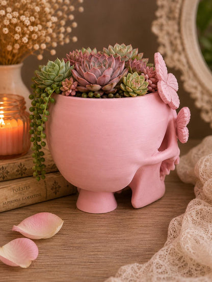 Butterfly Skull Planter