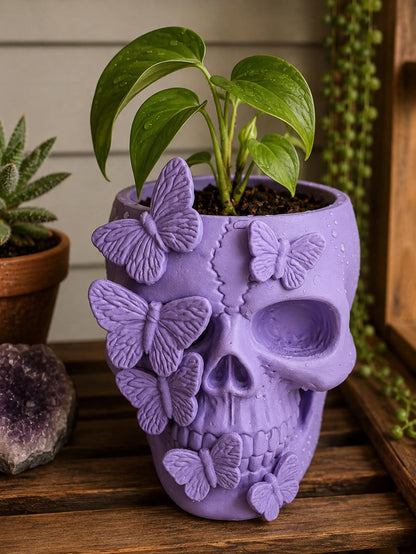 Butterfly Skull Planter