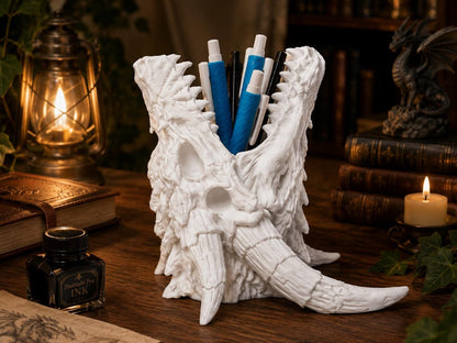 Dragon Skull Pen Holder