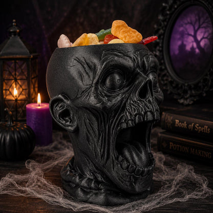 Zombie Head Planter & Halloween Candy Bowl