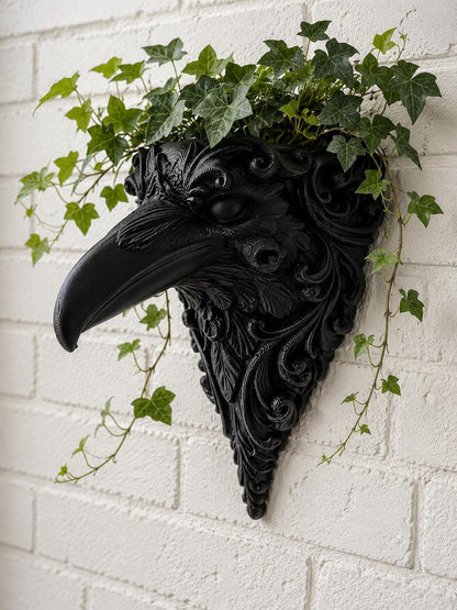 Gothic Raven Wall Planter