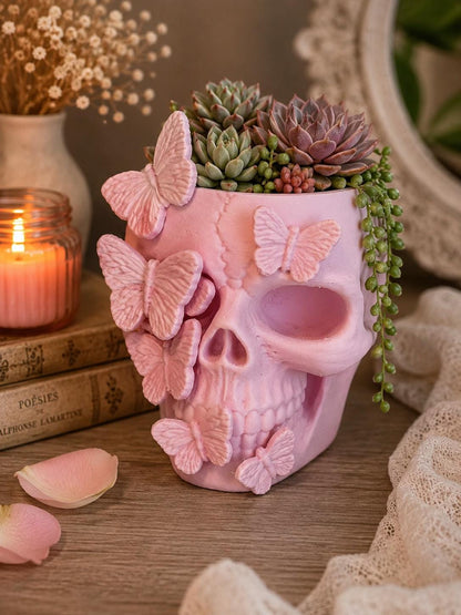 Butterfly Skull Planter