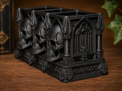 Gothic Skull Desk Organizer