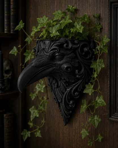 Gothic Raven Wall Planter