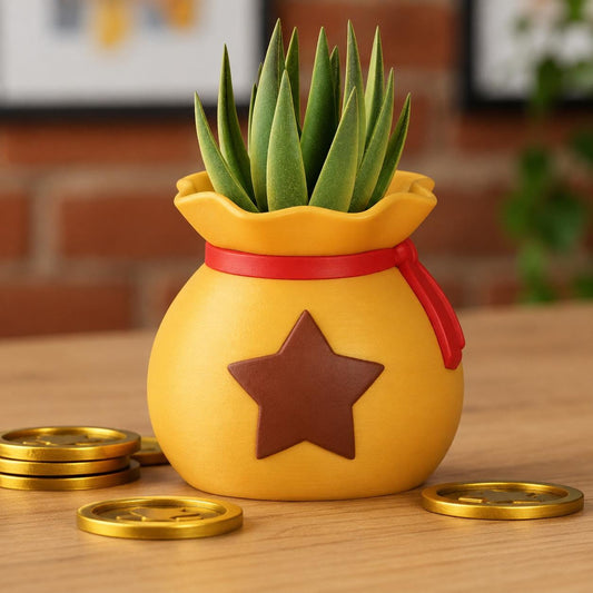 Bell Bag Planter & Pen Holder | Animal Crossing Inspired Plant Pot | Succulent Pot | Gaming Desk Organizer | 3D Printed