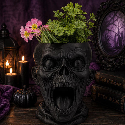 Zombie Head Planter & Halloween Candy Bowl