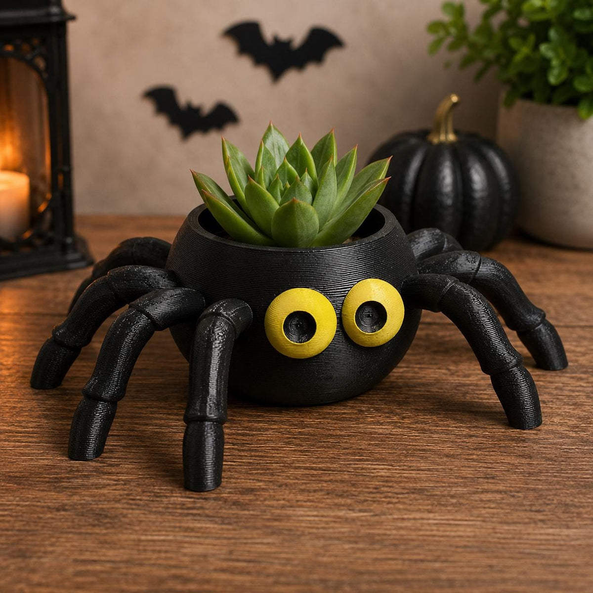 Cute Spider Plant Pot | Halloween Planter | Spooky Spider Succulent Pot | Choose Your Colour | 3D Printed Halloween Decor
